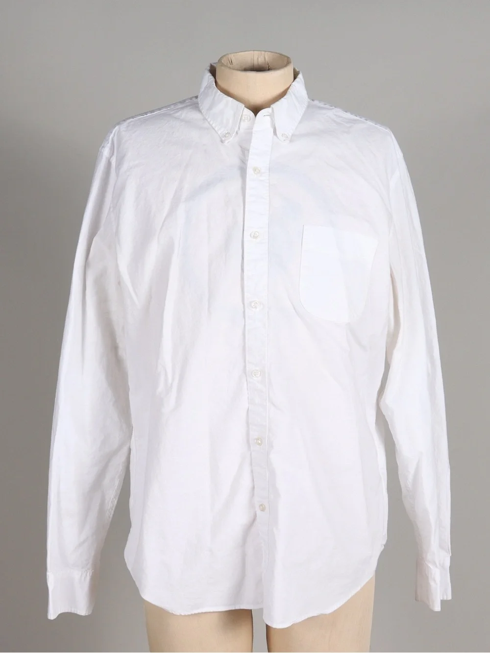 J. Crew White Long-Sleeve Button-Down Shirt